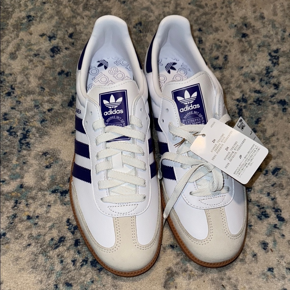 Adidas White and Blue Sneakers